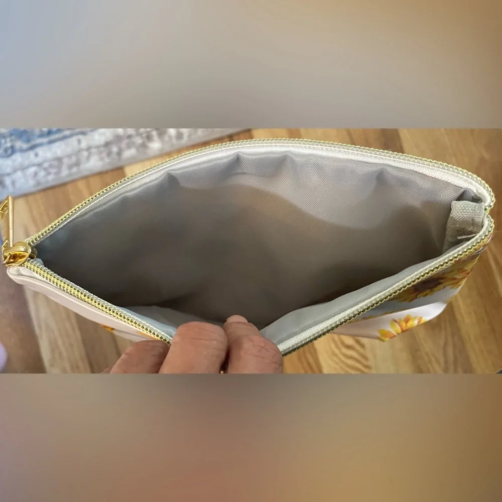 Sunflower Patterned Cosmetic Bag